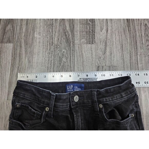 GAP Jeans Womens 6/28 Short Black Universal Skinny Denim Stretch High Rise Pants - Picture 6 of 10